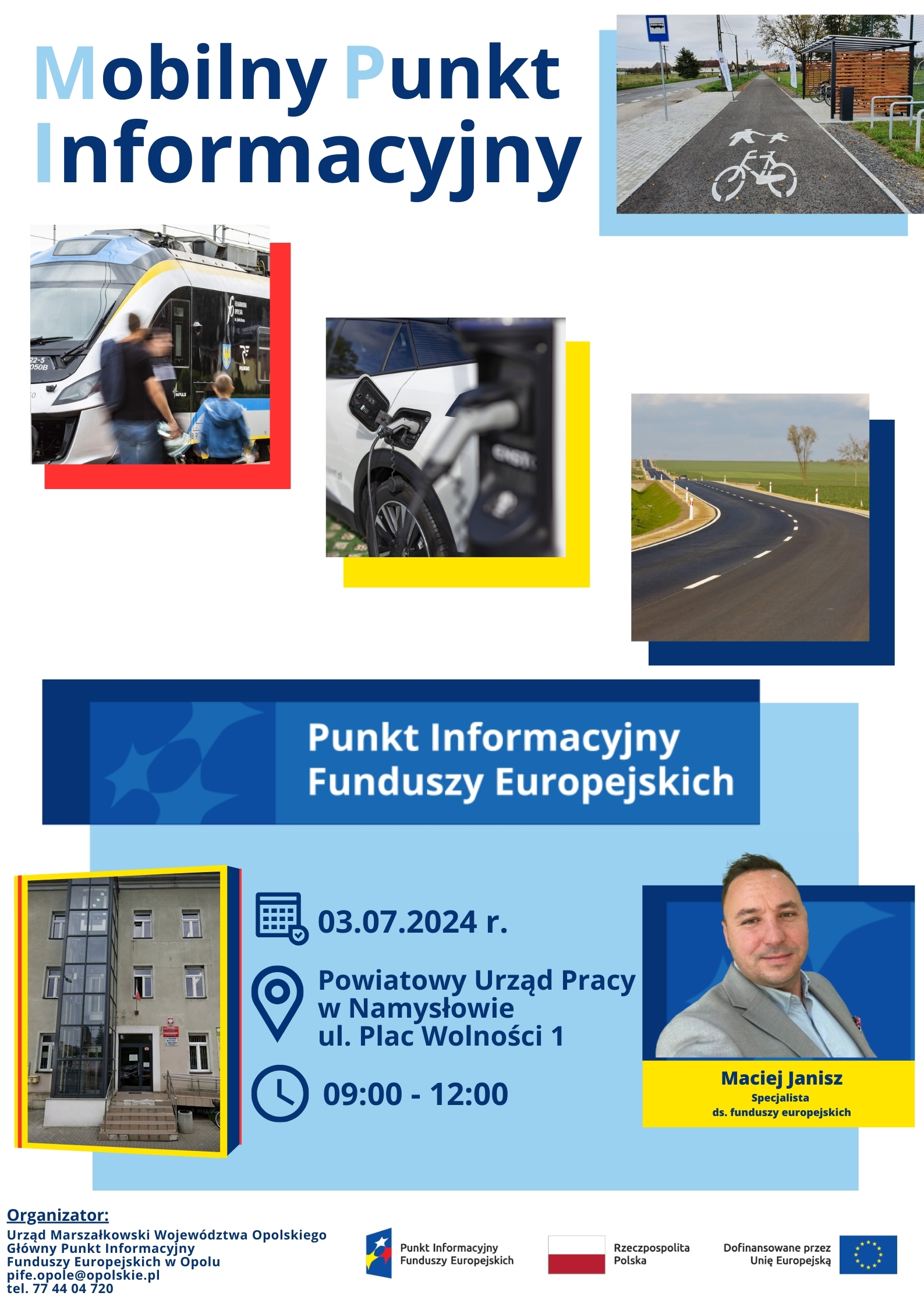 Plakat Mobilnego Punktu Informacyjnego Funduszy Europejskich